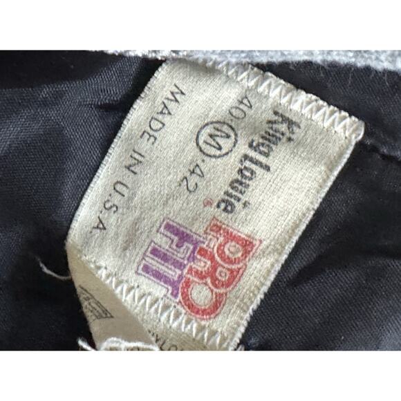 VTG King Louie Pro Fit Men M 40 - 42 Nylon Snap Up Black Gray Jacket USA Made - Picture 5 of 8